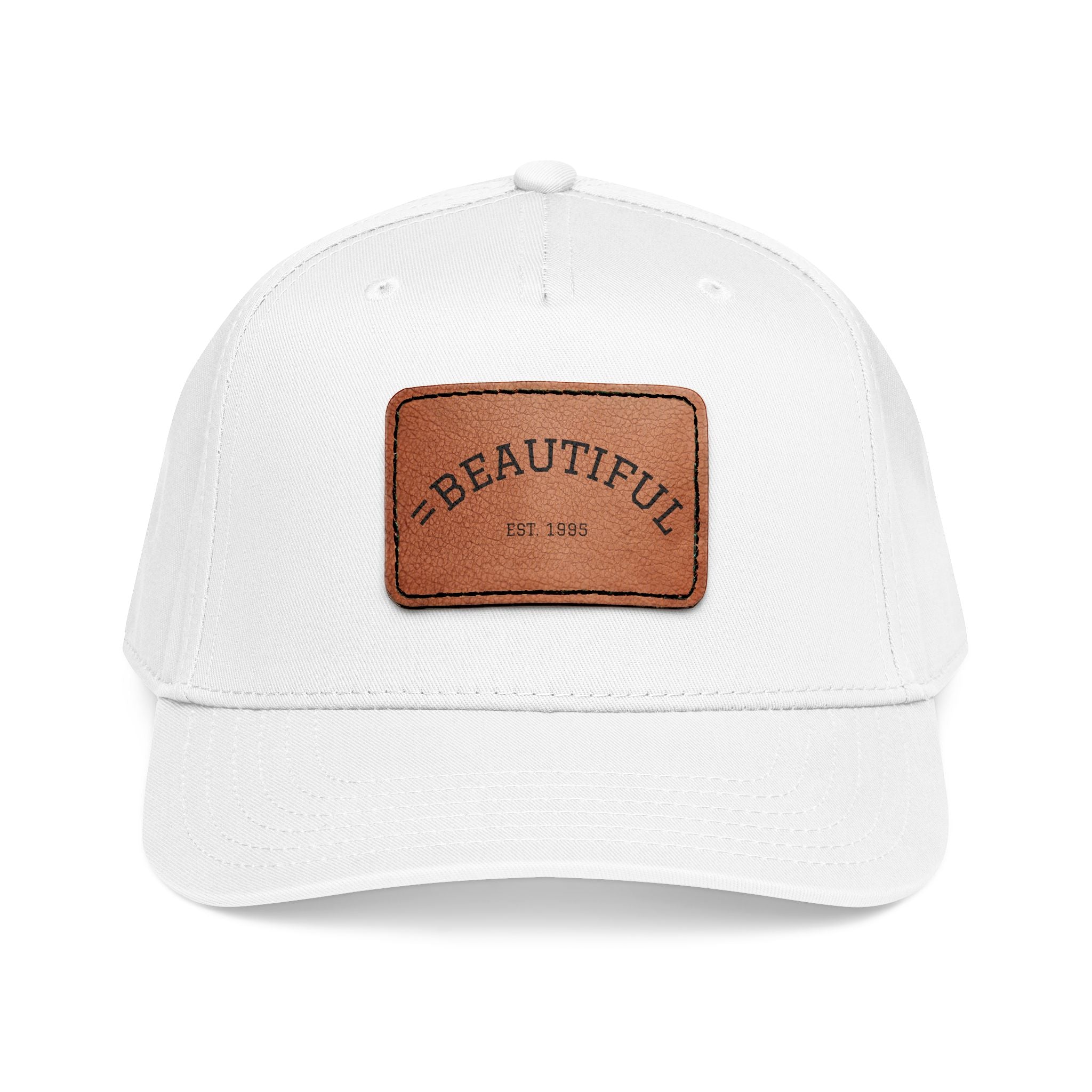 Mid Profile Baseball Cap with Leather Patch (Rectangle)